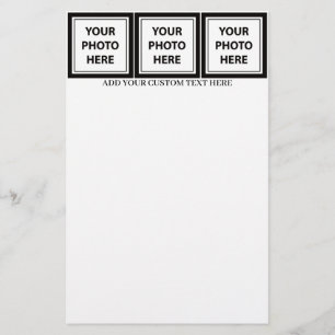 Upload 3 Photos & Add Text – Customize Picture Stationery