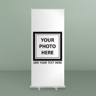 Upload 3 Photos & Add Text – Simple Picture Retractable Banner