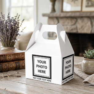 Upload 4 Photos & 4 Add Texts – Customize Picture Favor Boxes