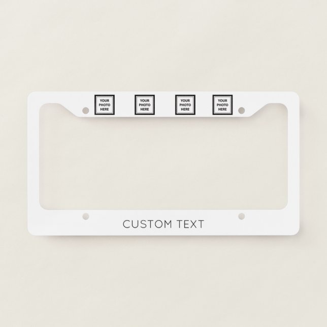 Upload 4 Photos & Add Text – Customize Picture License Plate Frame (Front)