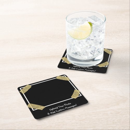 Upload a Photo and Add a Custom Personal Message Square Paper Coaster