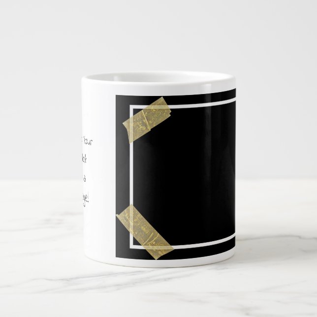 Upload a Photo with Custom Personal Message Giant Coffee Mug (Front)