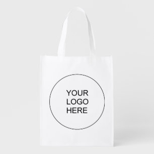 Upload Add Business Company Logo Here Custom Grocery Bag