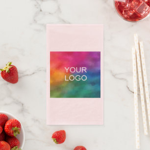 Upload Add Company Business Logo Text Pink Paper Guest Towels