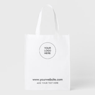 Upload Add Logo Website Address Template Grocery Bag