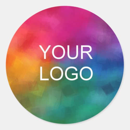 Upload Add Your Business Company Logo Here Classic Round Sticker