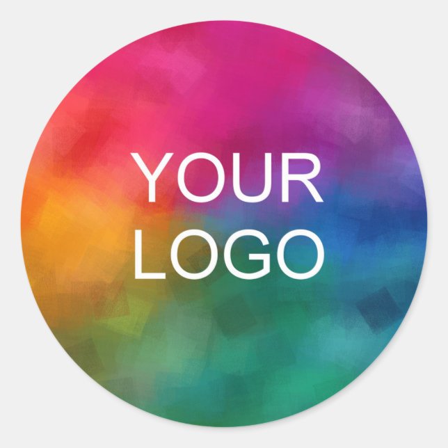 Upload Add Your Business Company Logo Here Classic Round Sticker (Front)