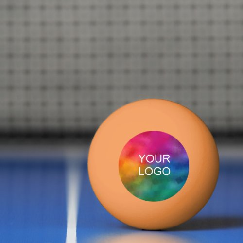 Upload Add Your Company Logo Emblem Here Orange Ping Pong Ball