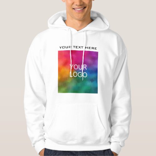 Upload Add Your Company Logo Here Mens White Hoodie
