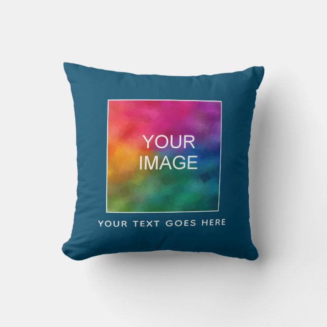 Upload Add Your Name Text Image Logo Here Throw Pillow (Front)