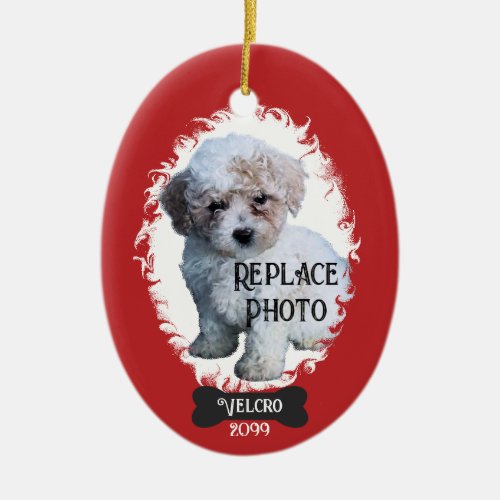 Upload Annual Christmas Pet Portrait Picture Photo Ceramic Ornament