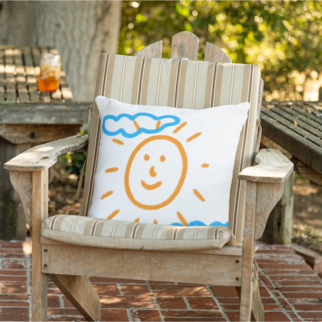 Upload Art Drawing Turn Kids Artwork to  Outdoor Pillow (Chair)