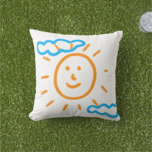 Upload Art Drawing Turn Kids Artwork to Outdoor Pillow