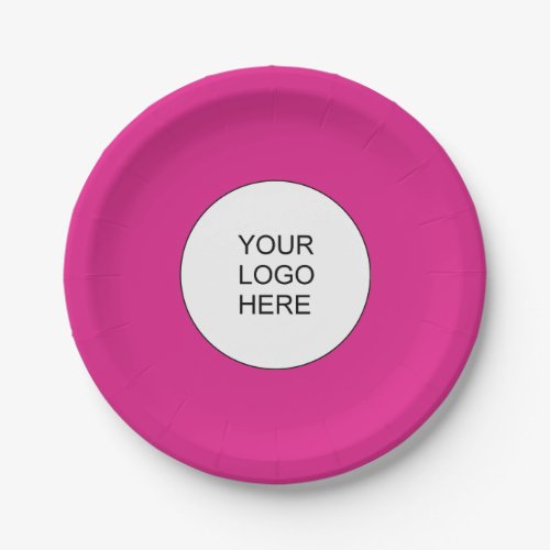 Upload Business Company Logo Add Text Template Paper Plates