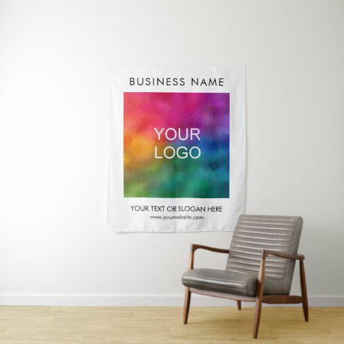 Upload Business Logo Add Name Events Seminar Party Tapestry