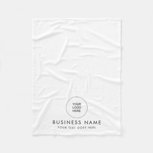 Upload Business Logo Add Text Customer Small Fleece Blanket