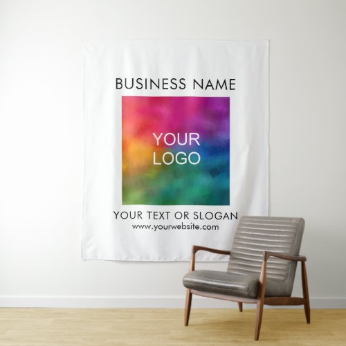 Upload Business Logo Add Text Party Event Seminar Tapestry