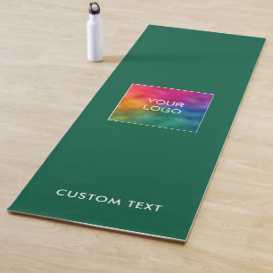 Upload Business Logo Custom Text Name Template Yoga Mat