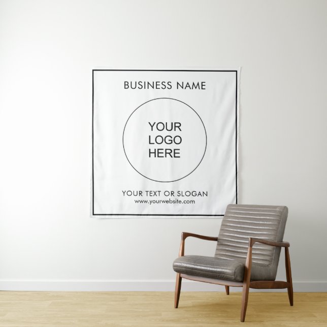 Upload Business Logo Event Seminar Party Square Tapestry (In Situ)