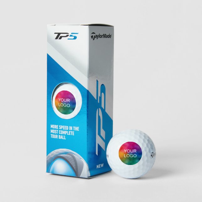 Upload Business Logo Here 3 Pack Taylor Made TP5 Golf Balls (Packaging)