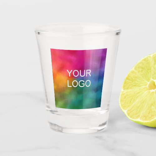 Upload Business Logo Here Add Name Text Single Shot Glass