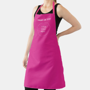 Upload Business Logo Here Add Text Or Name Pink Apron