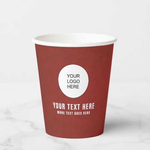 Upload Business Logo Here Elegant Custom Coffee Paper Cups