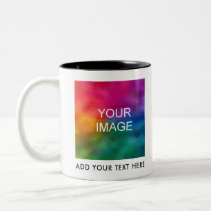 Upload Business Logo Image Photo Add Text Name Two-Tone Coffee Mug