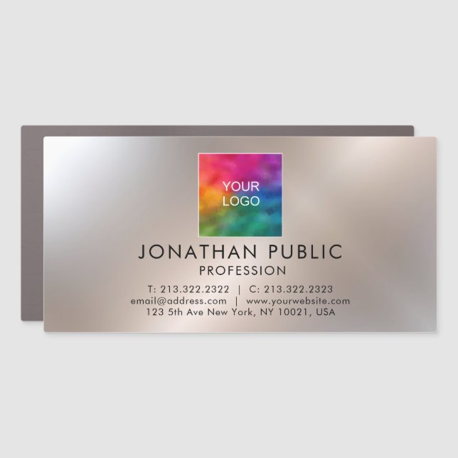 Upload Business Logo Modern Template Custom Car Magnet (Front)