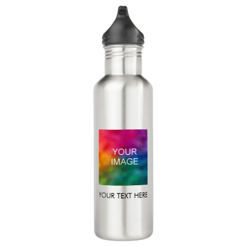 Upload Business Logo Photo Image Add Text Name Stainless Steel Water Bottle