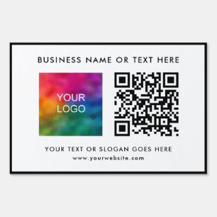 Upload Business Logo Template Custom QR Code Yard Sign