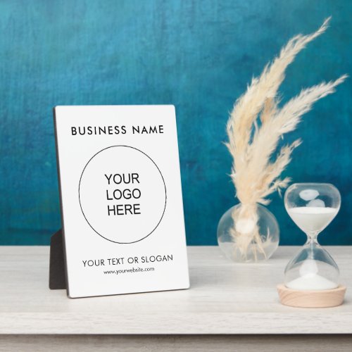 Upload Business Logo Text Simple Template Tabletop Plaque