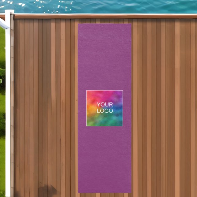 Upload Business Logo Text Template Bordeaux Outdoor Rug (Insitu (Outdoor 2))