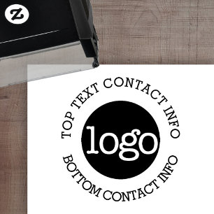 Upload Business Logo with Contact Information Self-inking Stamp