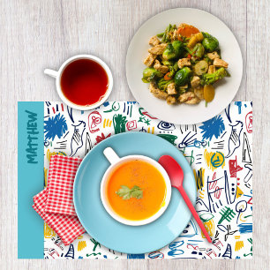 Upload Child Drawing Kids Artwork Name Placemat