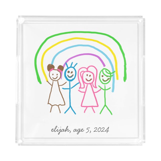 Upload Childs Drawing Turn Kids Artwork to Acrylic Tray (Front)