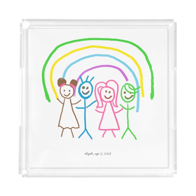 Upload Childs Drawing Turn Kids Artwork to Acrylic Tray (Front)