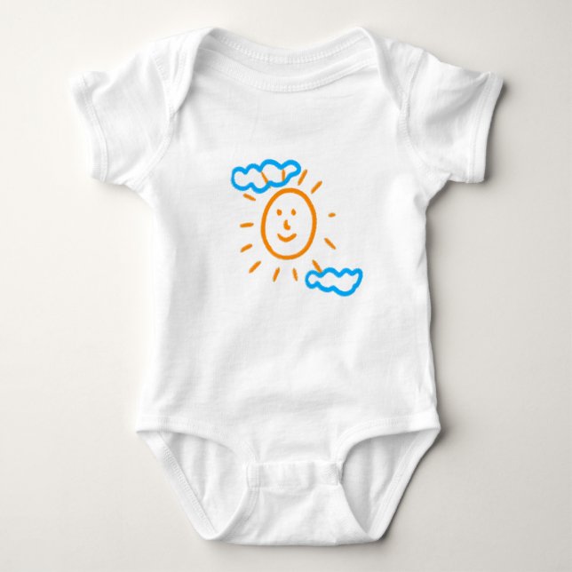 Upload Childs Drawing Turn Kids Artwork to Baby Bodysuit (Front)