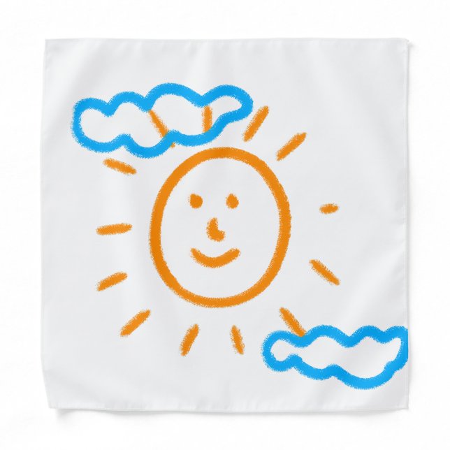 Upload Childs Drawing Turn Kids Artwork to Bandana (Front)