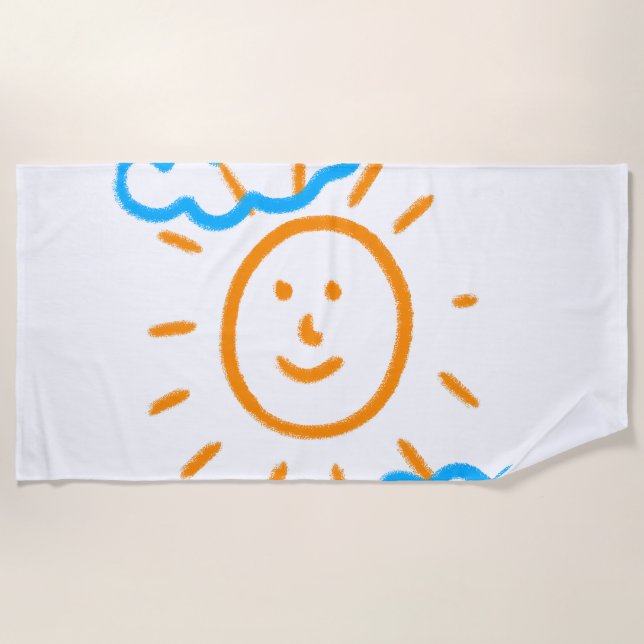 Upload Childs Drawing Turn Kids Artwork to Beach Towel (Front)