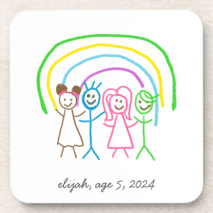 Upload Childs Drawing Turn Kids Artwork to Beverage Coaster