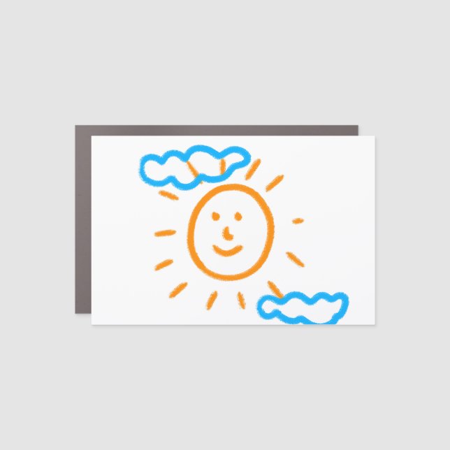 Upload Childs Drawing Turn Kids Artwork to Car Magnet (Front)