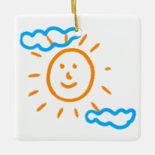 Upload Childs Drawing Turn Kids Artwork to Ceramic Ornament