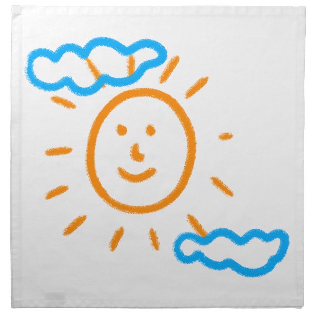 Upload Childs Drawing Turn Kids Artwork to Cloth Napkin (Front)