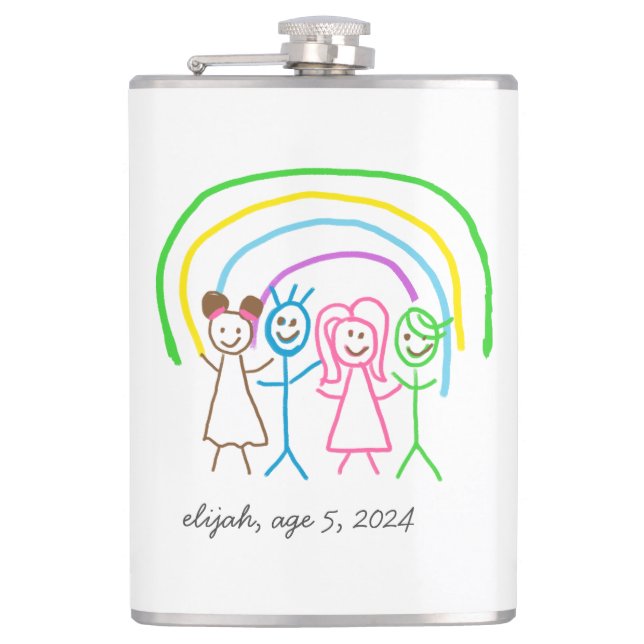 Upload Childs Drawing Turn Kids Artwork to Flask (Front)