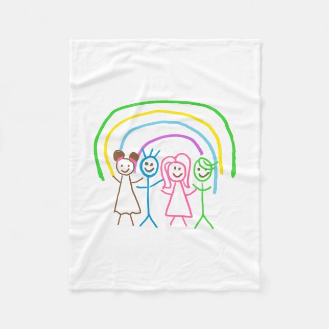 Upload Childs Drawing Turn Kids Artwork to Fleece Blanket (Front)