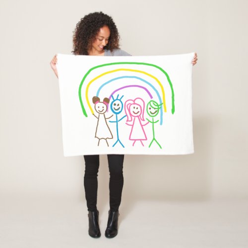 Upload Childs Drawing Turn Kids Artwork to Fleece Blanket