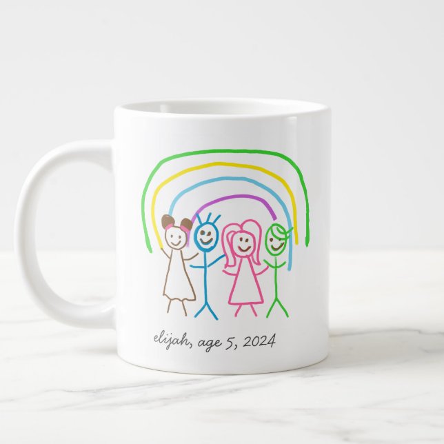 Upload Childs Drawing Turn Kids Artwork to Giant Coffee Mug (Left)