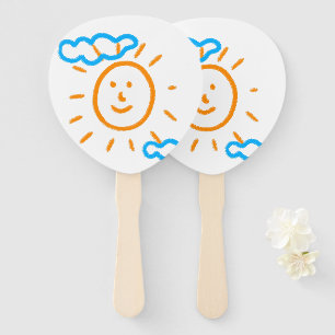 Upload Childs Drawing Turn Kids Artwork to Hand Fan