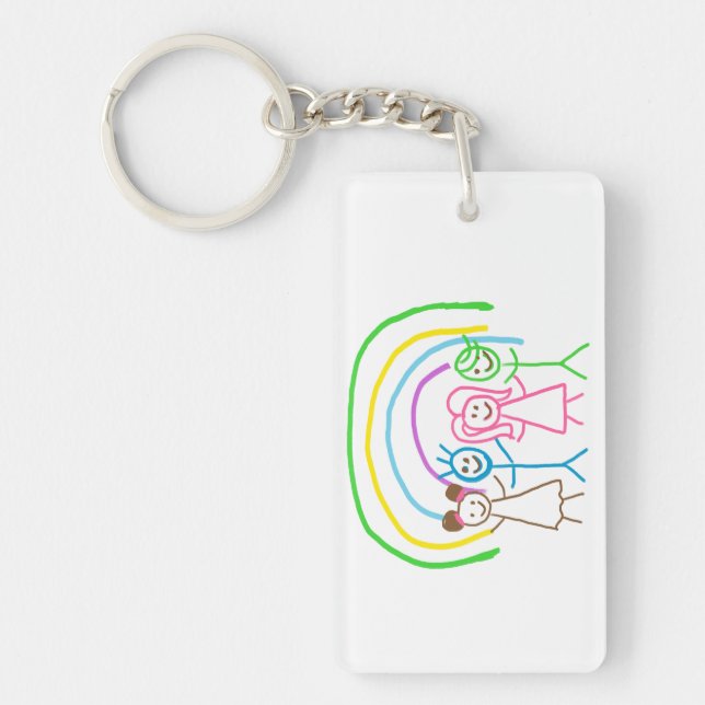 Upload Childs Drawing Turn Kids Artwork to Keychain (Front)